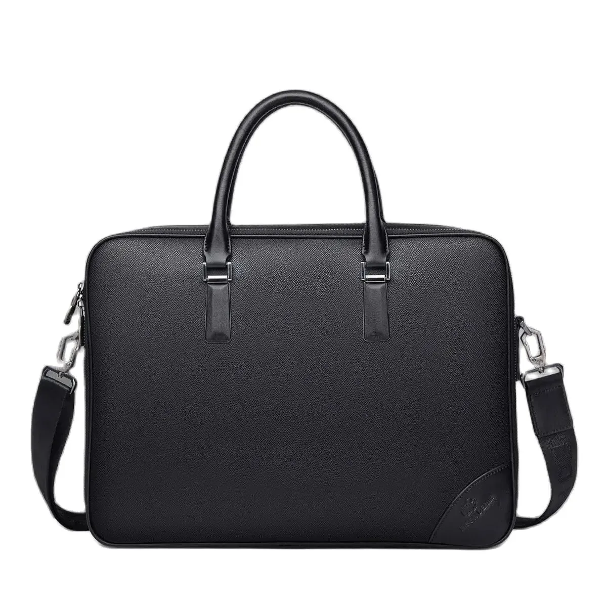 DENIM Genuine Leather Cowskin Briefcase Large Capacity Business Work Shoulder Bag