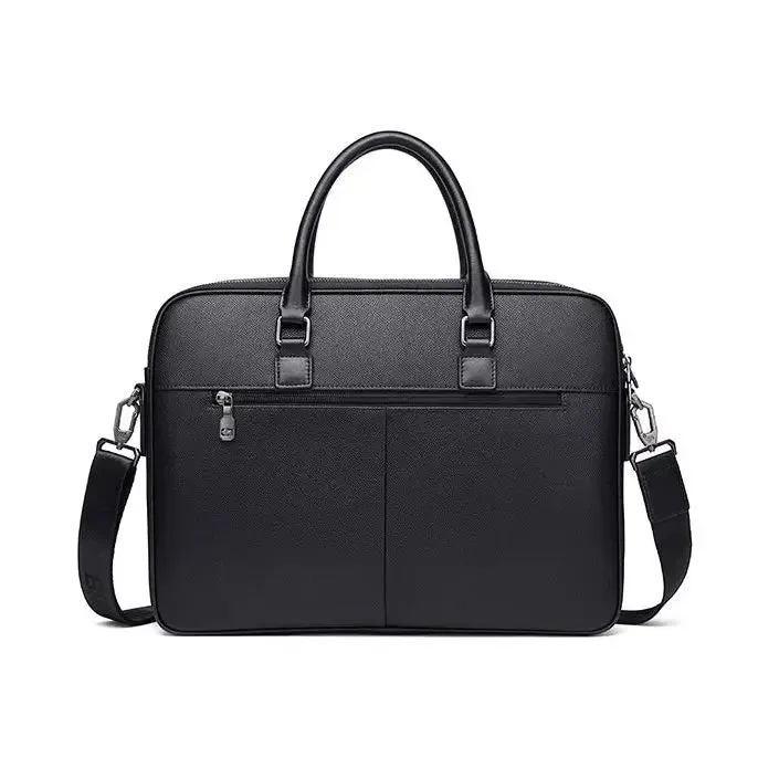DENIM Genuine Leather Cowskin Briefcase Large Capacity Business Work Shoulder Bag