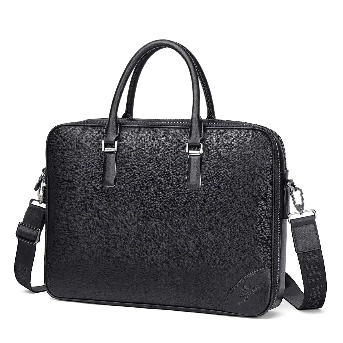 DENIM Genuine Leather Cowskin Briefcase Large Capacity Business Work Shoulder Bag