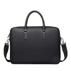 DENIM Genuine Leather Cowskin Briefcase Large Capacity Business Work Shoulder Bag