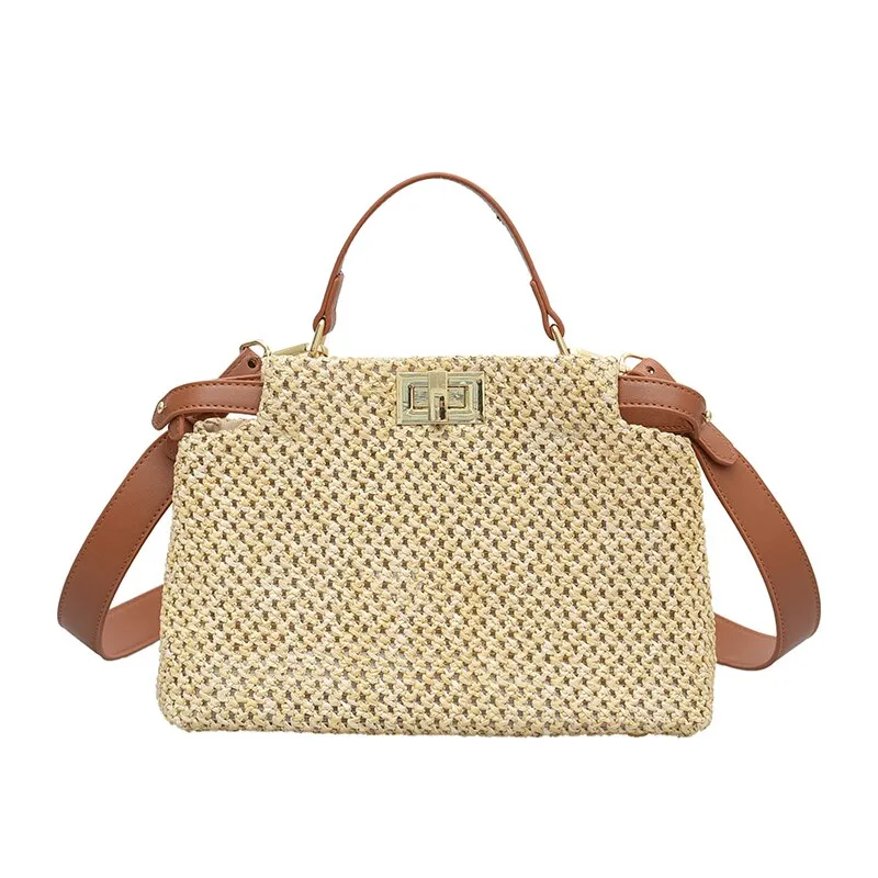 Fashion Woven Beach Bag Shoulder Bag Top Quality Luxury Brand Women Purses and Handbags Luxury Designer Large Clutch Tote Sac
