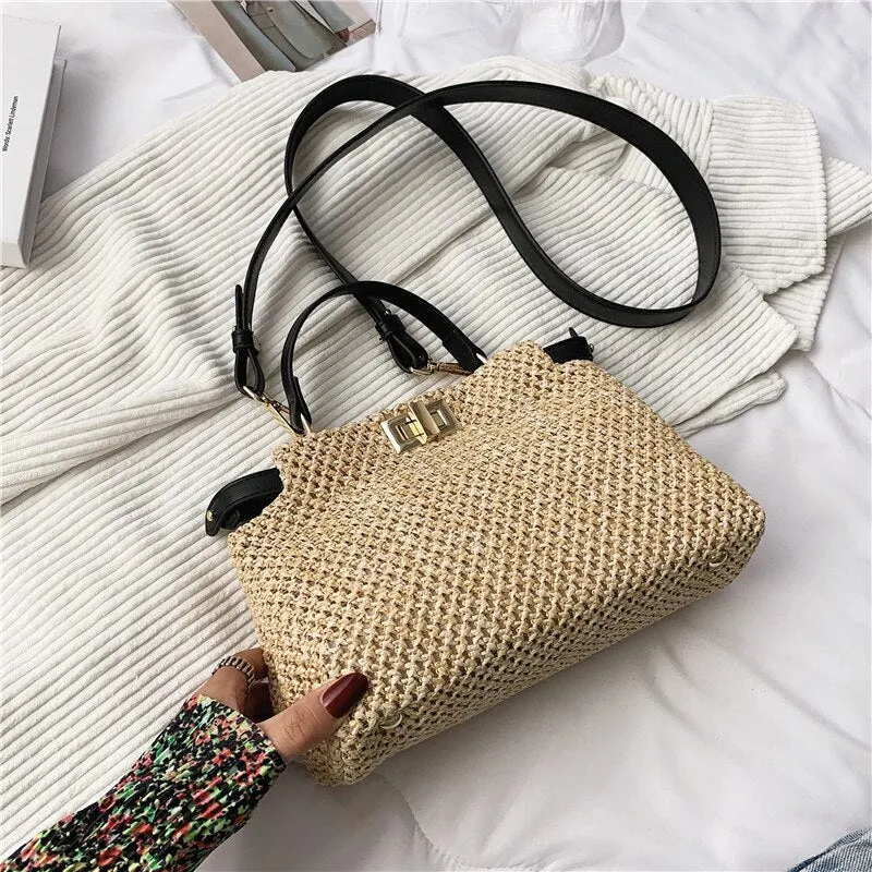 Fashion Woven Beach Bag Shoulder Bag Top Quality Luxury Brand Women Purses and Handbags Luxury Designer Large Clutch Tote Sac