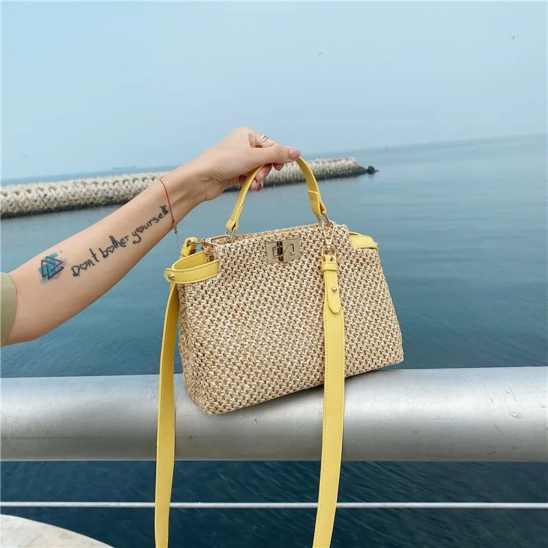 Fashion Woven Beach Bag Shoulder Bag Top Quality Luxury Brand Women Purses and Handbags Luxury Designer Large Clutch Tote Sac