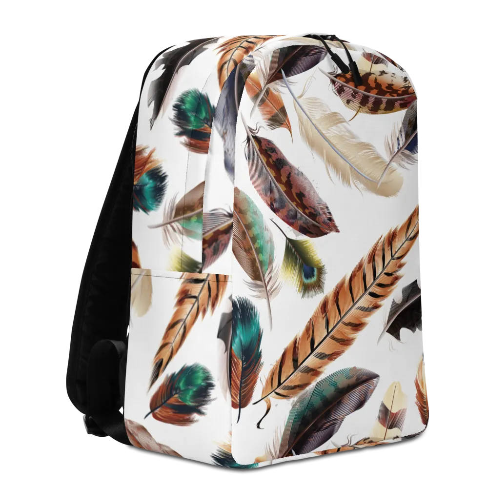 Feathers Pattern Minimalist Backpack