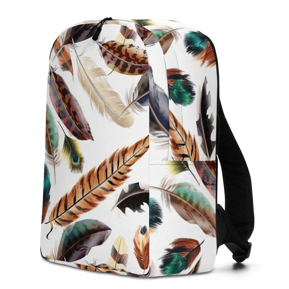 Feathers Pattern Minimalist Backpack