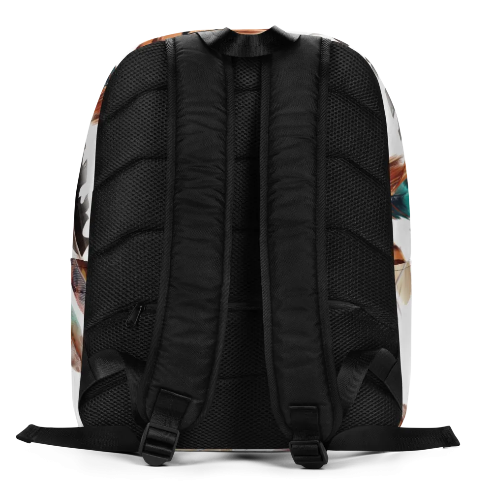 Feathers Pattern Minimalist Backpack