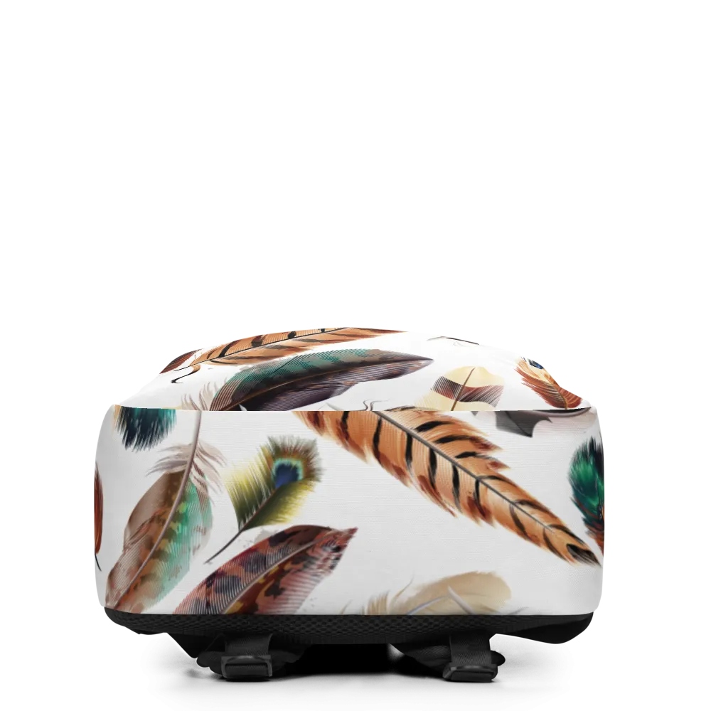 Feathers Pattern Minimalist Backpack
