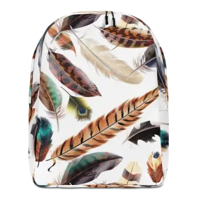 Feathers Pattern Minimalist Backpack