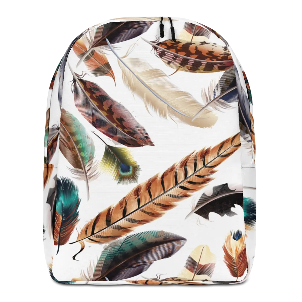 Feathers Pattern Minimalist Backpack