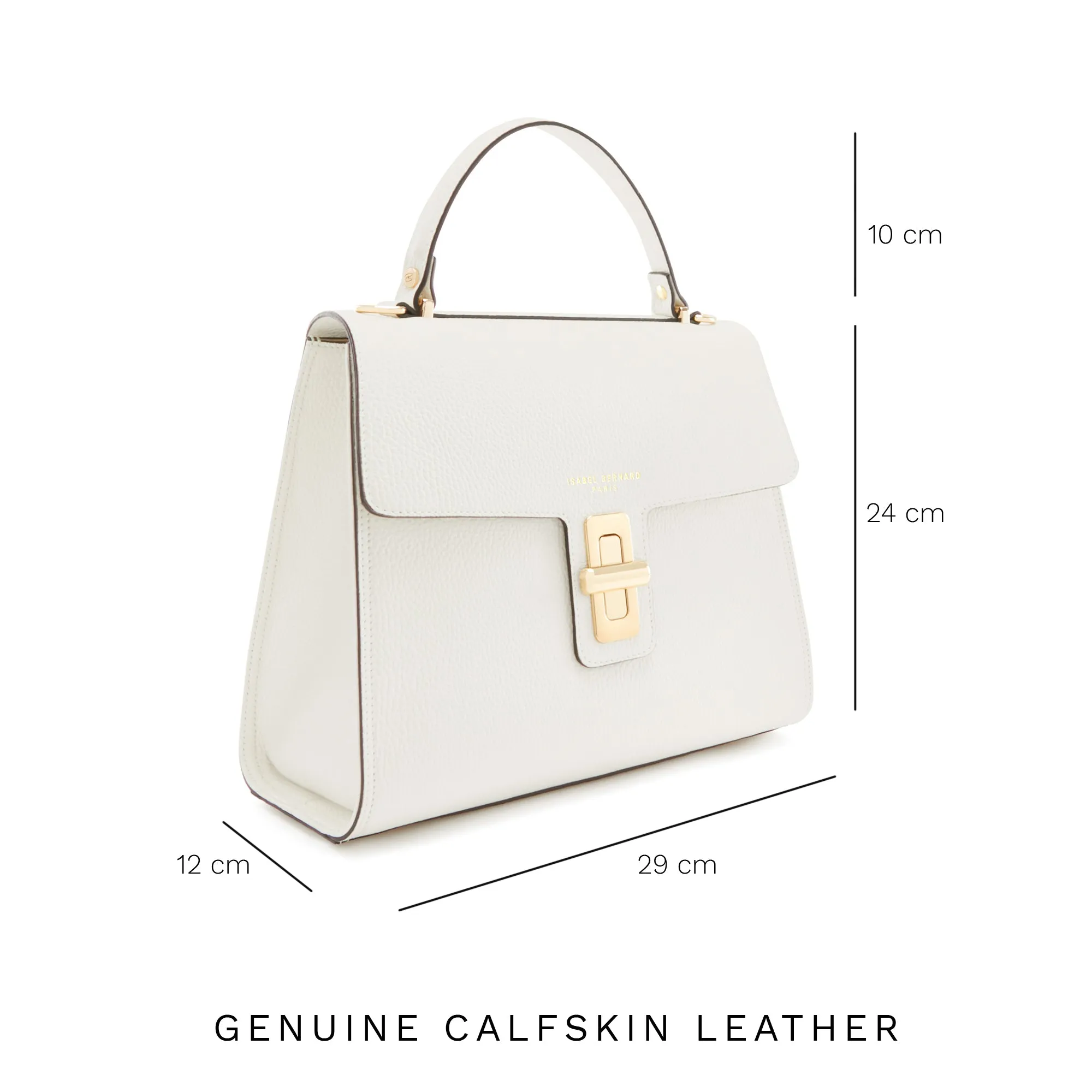 Femme Forte Simone Midi white leather handbag calfskin leather