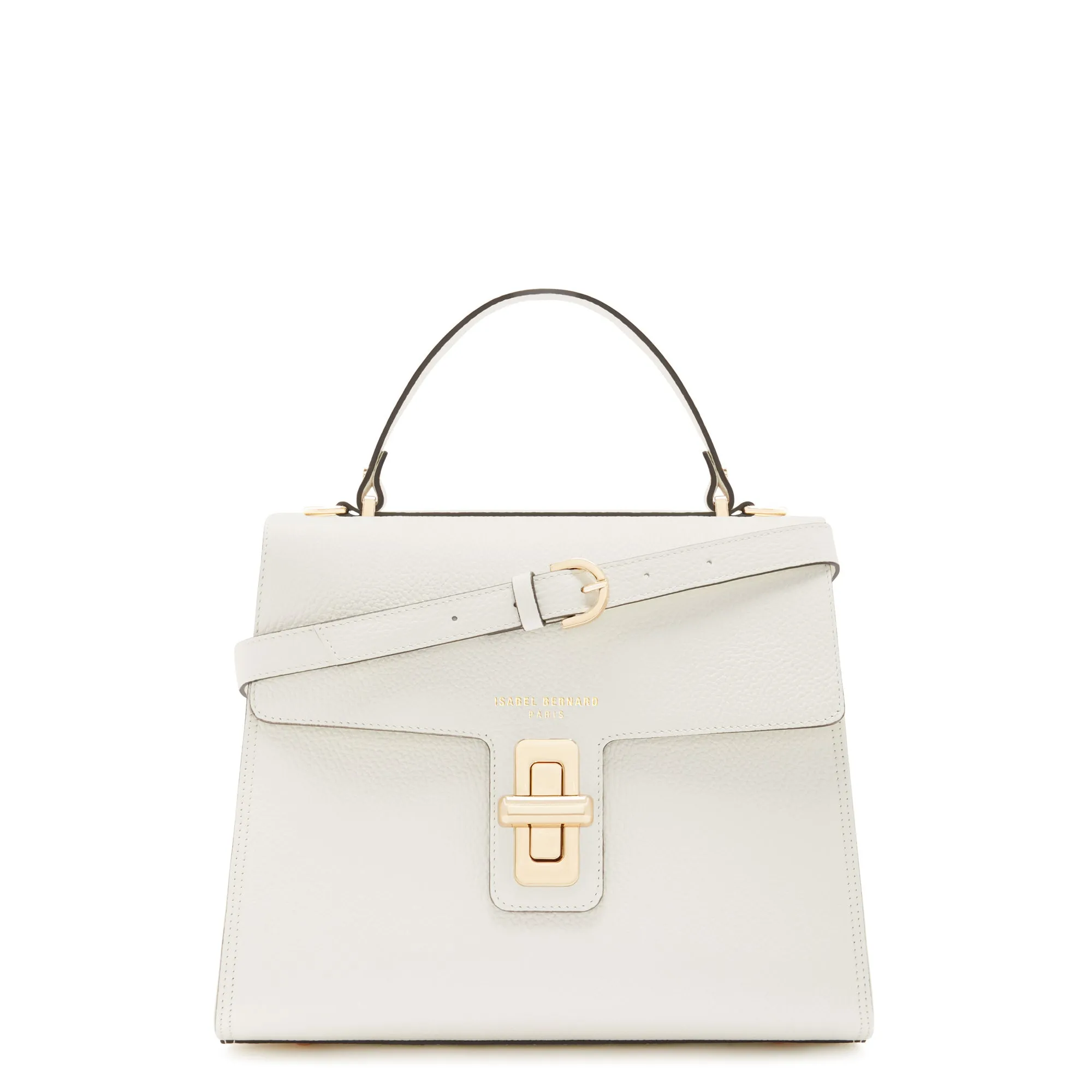 Femme Forte Simone Midi white leather handbag calfskin leather