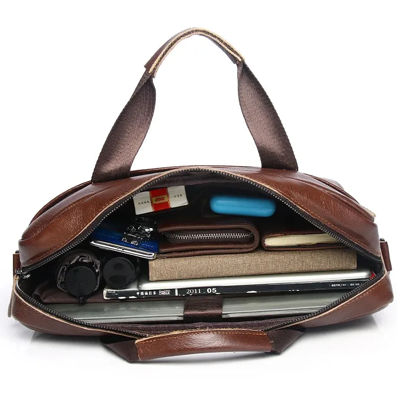 Genuine Leather Briefcases Hard For Men Handbags Laptop Briefcase Bags