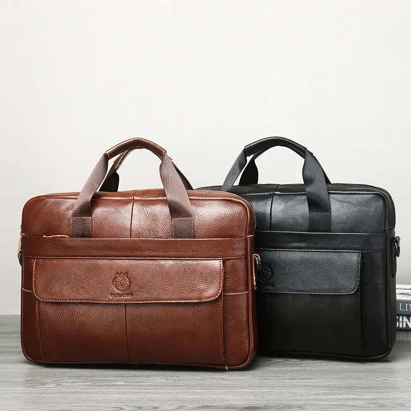 Genuine Leather Briefcases Hard For Men Handbags Laptop Briefcase Bags
