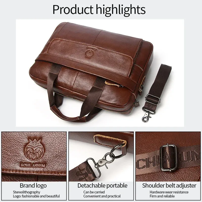 Genuine Leather Briefcases Hard For Men Handbags Laptop Briefcase Bags