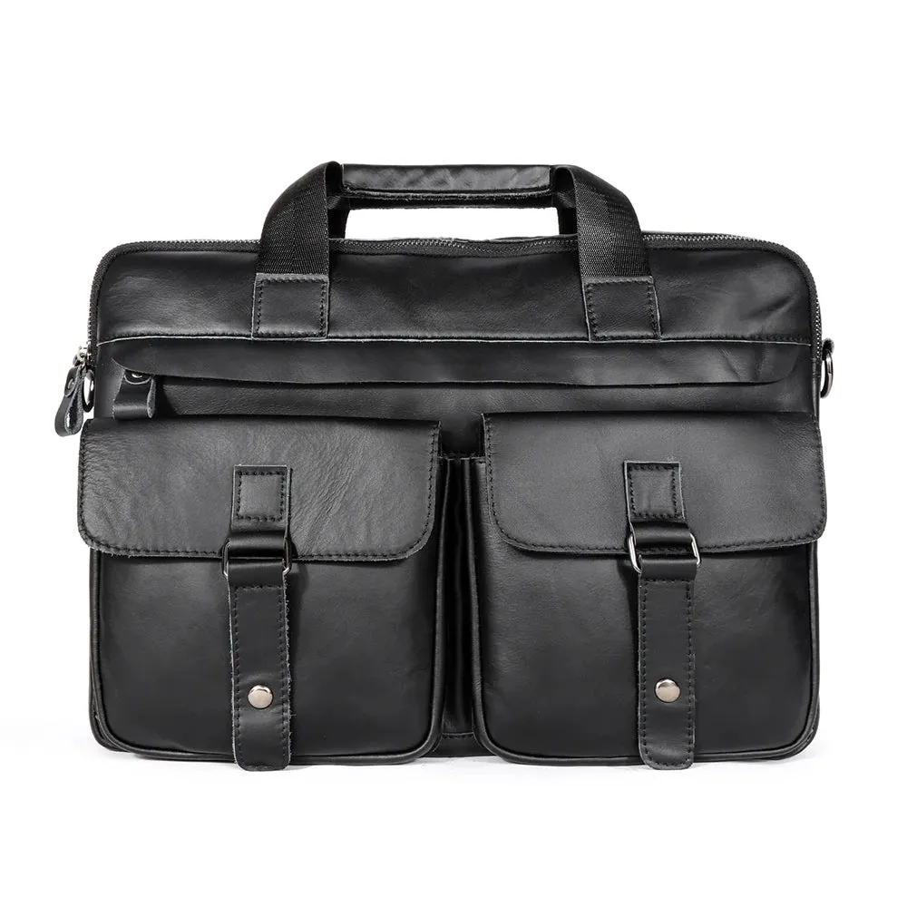 Genuine Leather Men's Briefcases 15.6" Laptop Bag Office Bags for Men