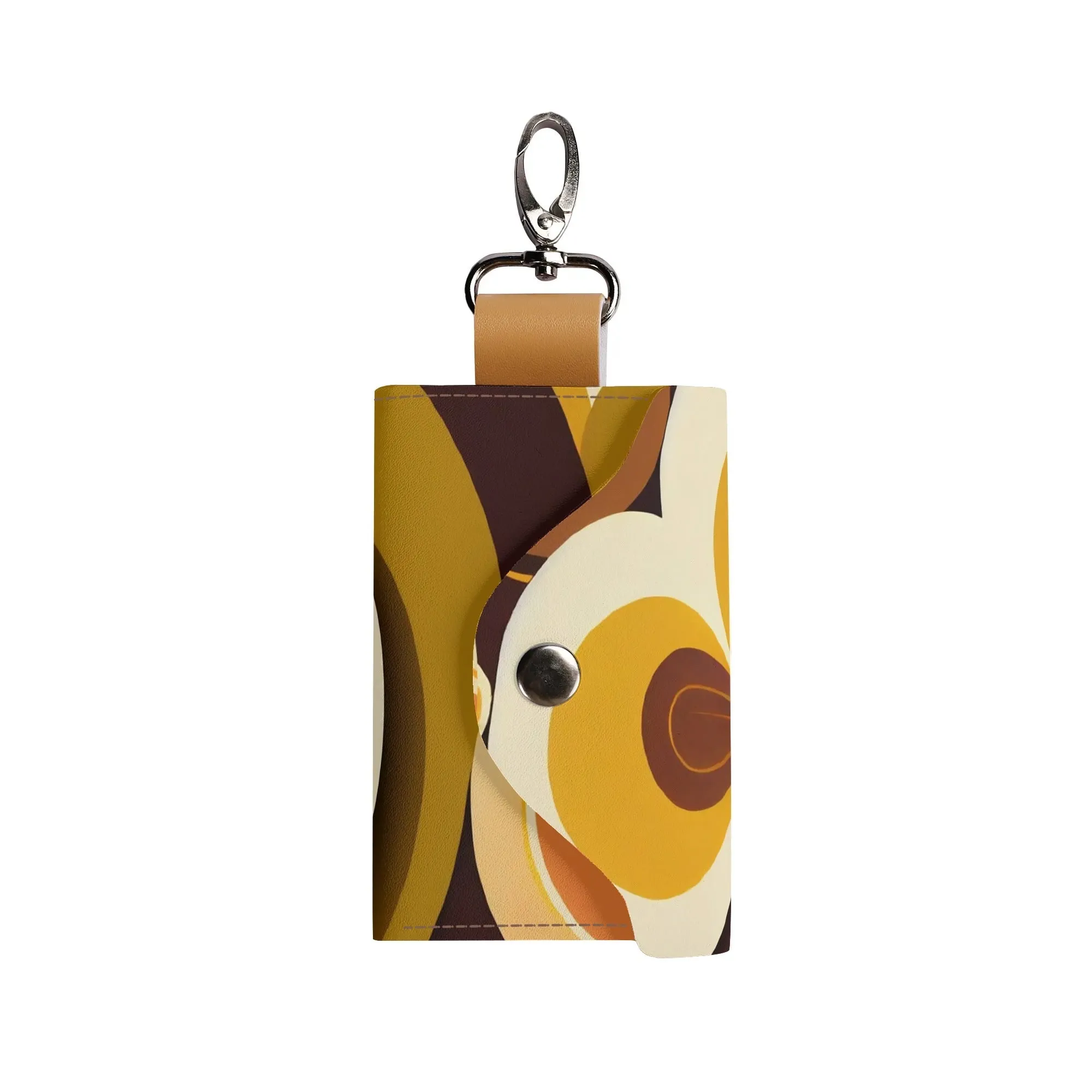 Groovy Flower Power Retro Keychain Wallet, Vintage Cardholder, Funky Small Bag Accessory