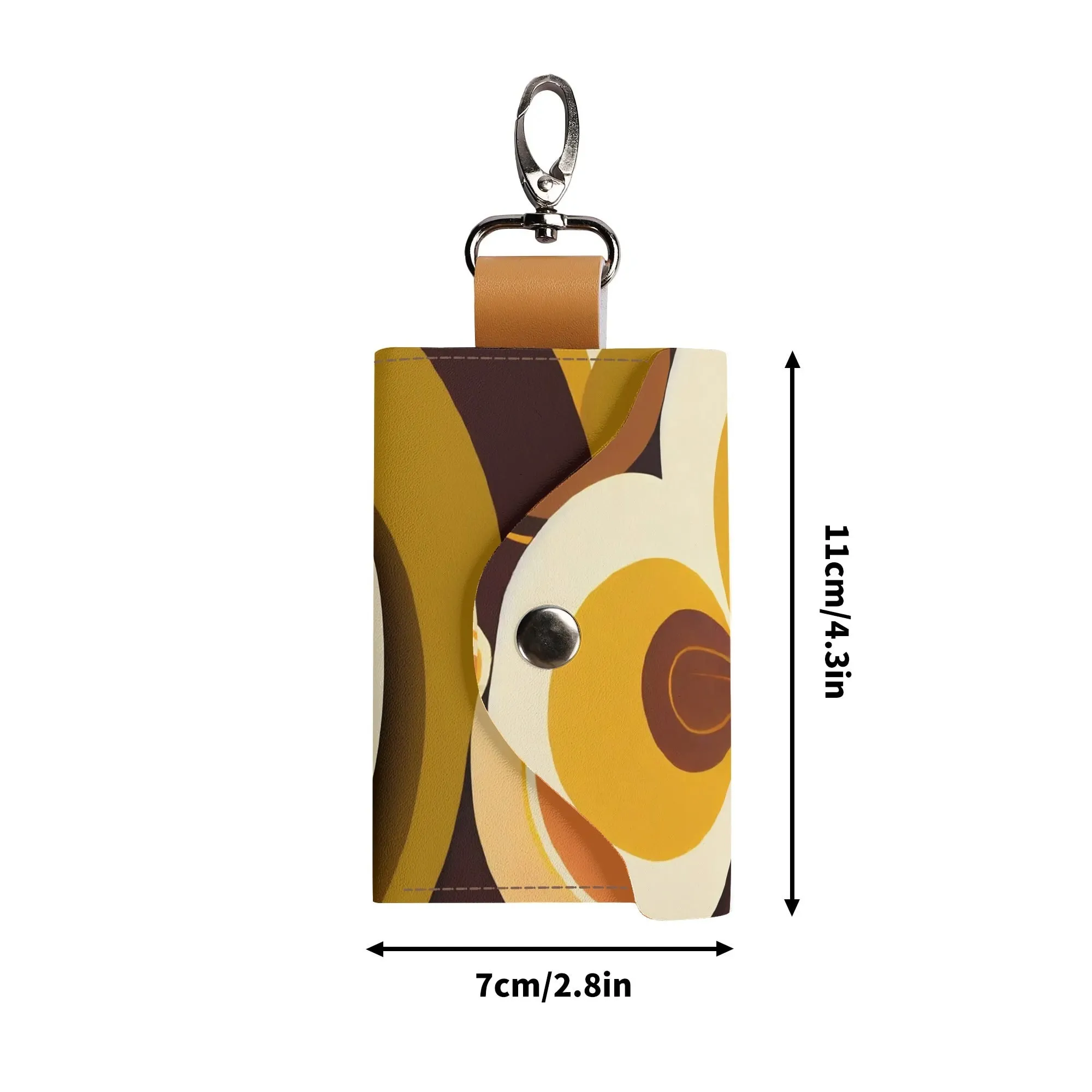 Groovy Flower Power Retro Keychain Wallet, Vintage Cardholder, Funky Small Bag Accessory