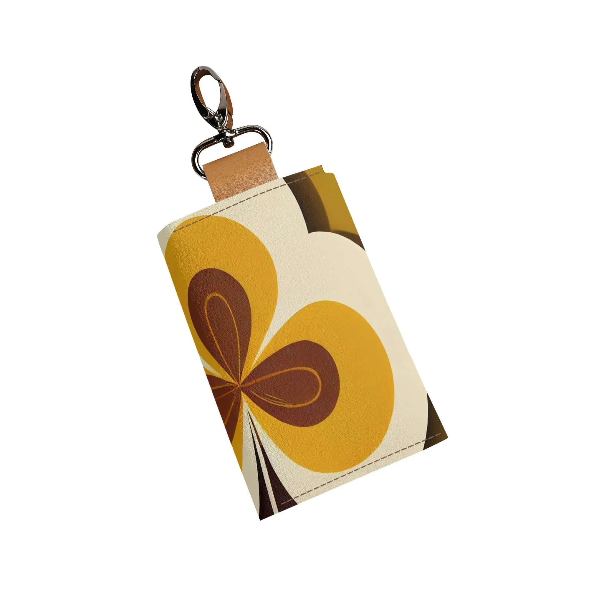 Groovy Flower Power Retro Keychain Wallet, Vintage Cardholder, Funky Small Bag Accessory