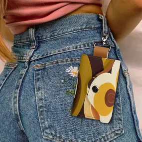 Groovy Flower Power Retro Keychain Wallet, Vintage Cardholder, Funky Small Bag Accessory