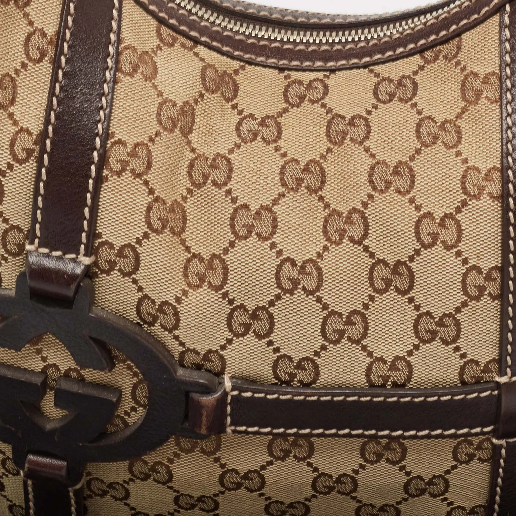 Gucci /ebony Gg Canvas And Leather Royal Hobo