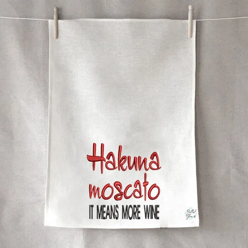 Hakuna Moscato Funny Wine Saying machine embroidery 5x7