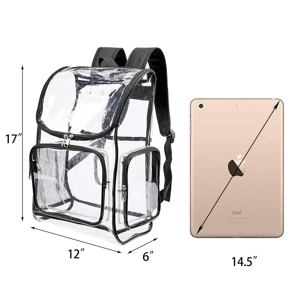 Heavy Duty Clear Backpack Security Transparent PVC Backpack for Work, Security Check