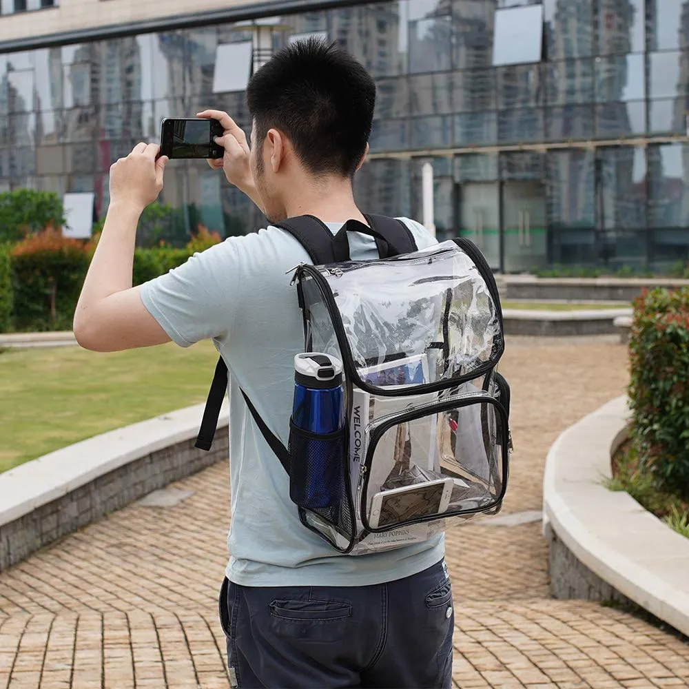 Heavy Duty Clear Backpack Security Transparent PVC Backpack for Work, Security Check