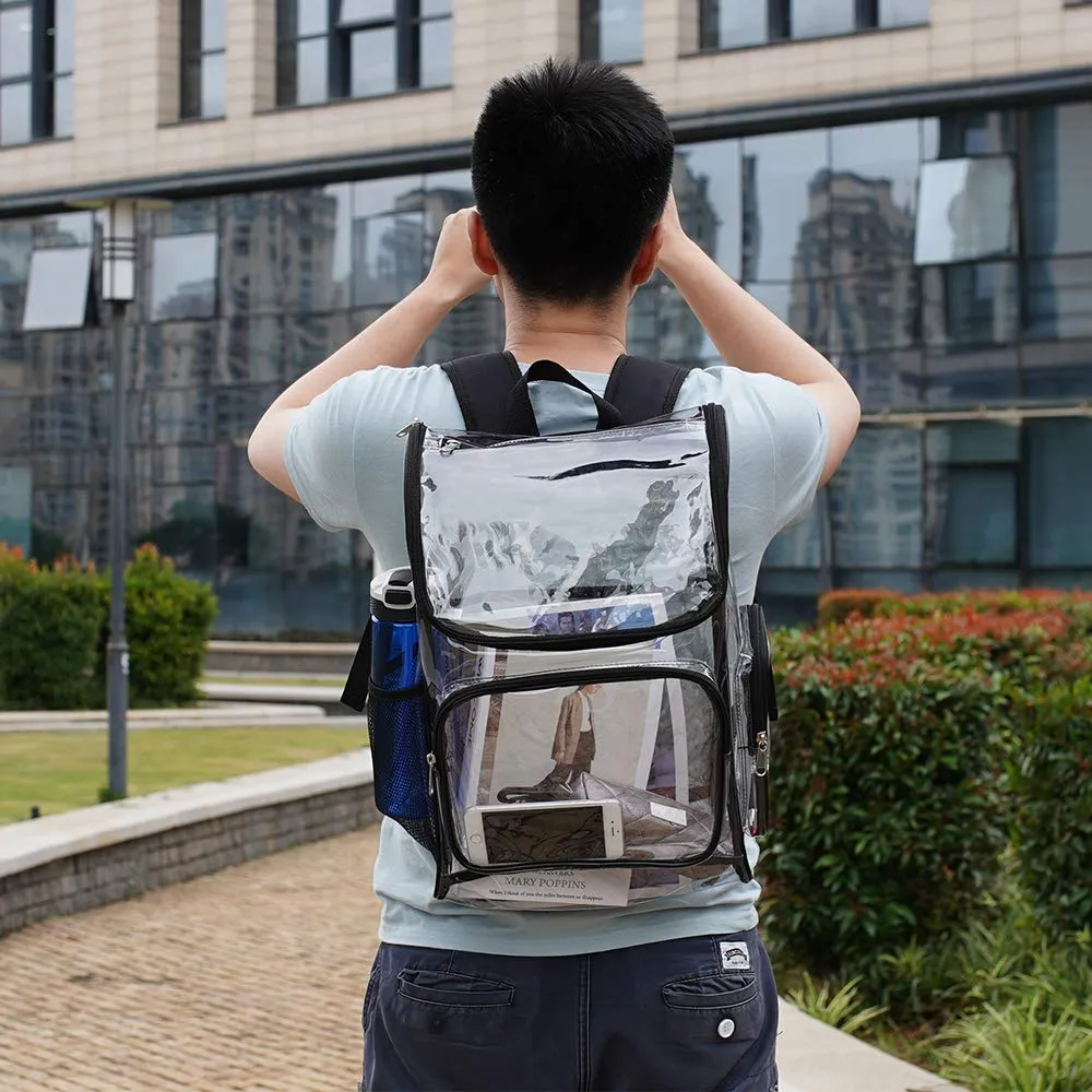 Heavy Duty Clear Backpack Security Transparent PVC Backpack for Work, Security Check