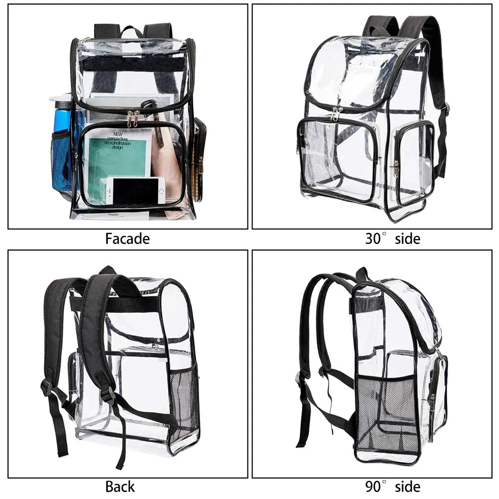 Heavy Duty Clear Backpack Security Transparent PVC Backpack for Work, Security Check