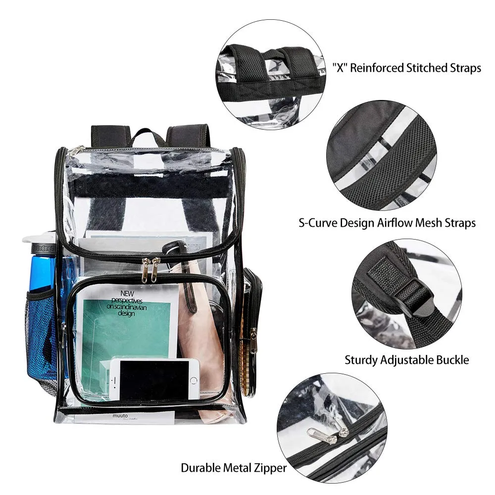 Heavy Duty Clear Backpack Security Transparent PVC Backpack for Work, Security Check