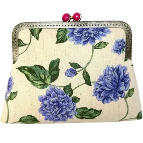 Kiki & Syds Everyday Clutch - Blue Dahlia - Pink closure