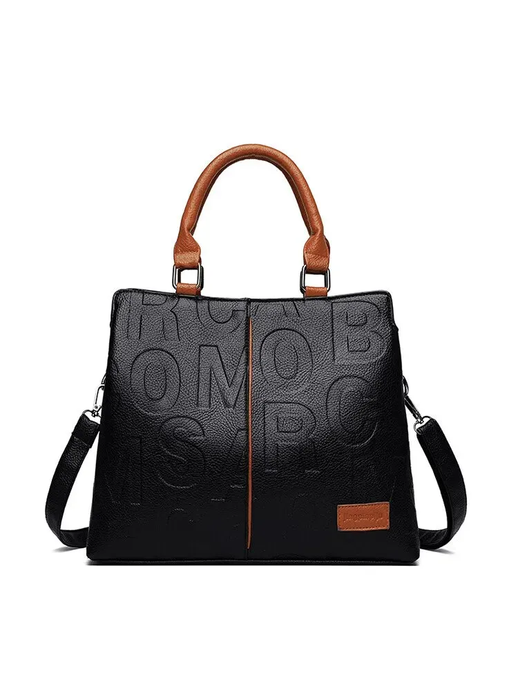 Lady Glams 2024 New Fashion Solid Color Shoulder Handbag - Elegance in Simplicity