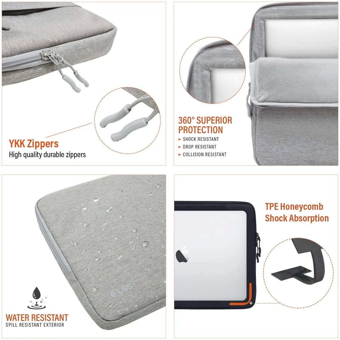 Laptop Briefcase Notebook Case Sleeve Computer Bag Shockproof Handbag w/ Pockets