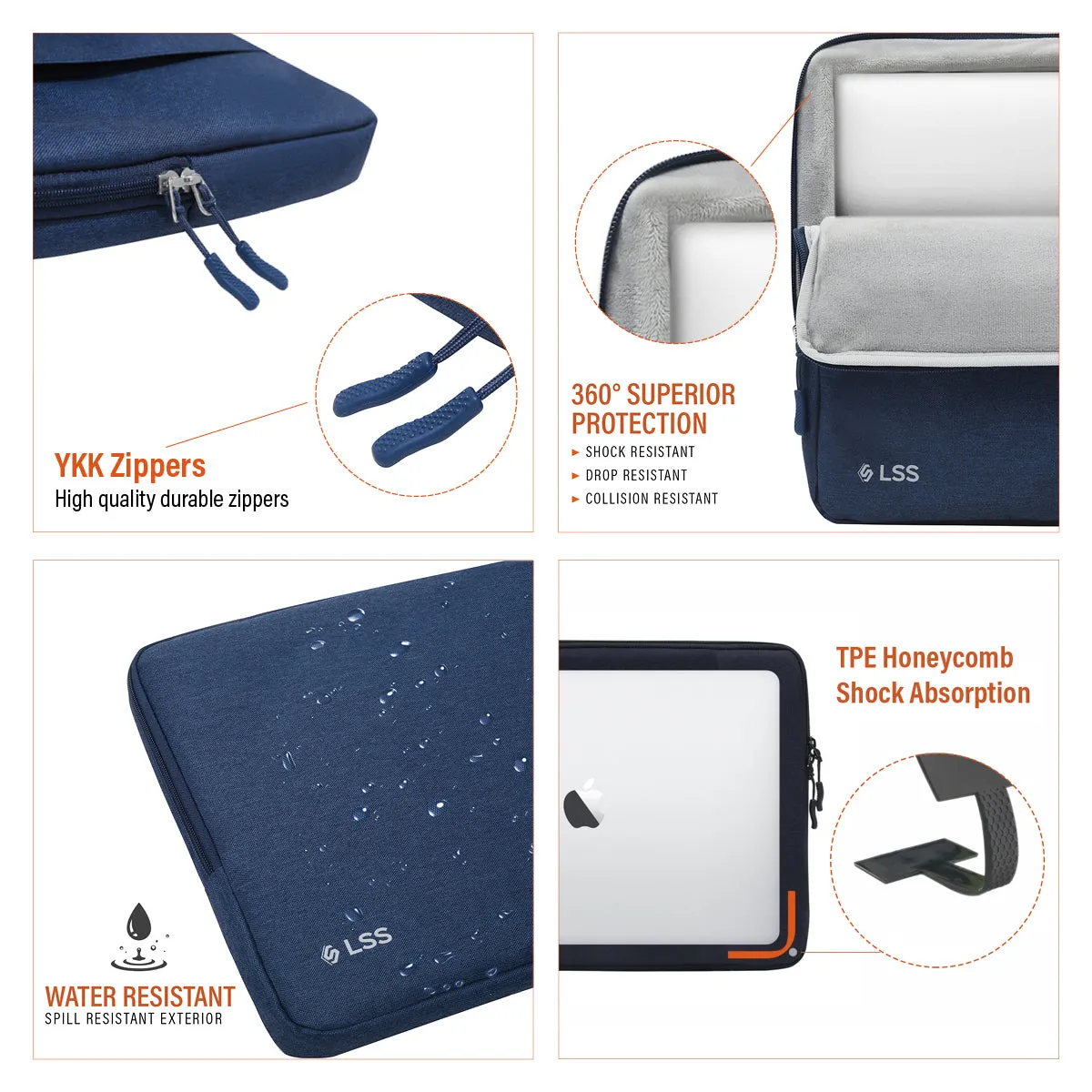 Laptop Briefcase Notebook Case Sleeve Computer Bag Shockproof Handbag w/ Pockets