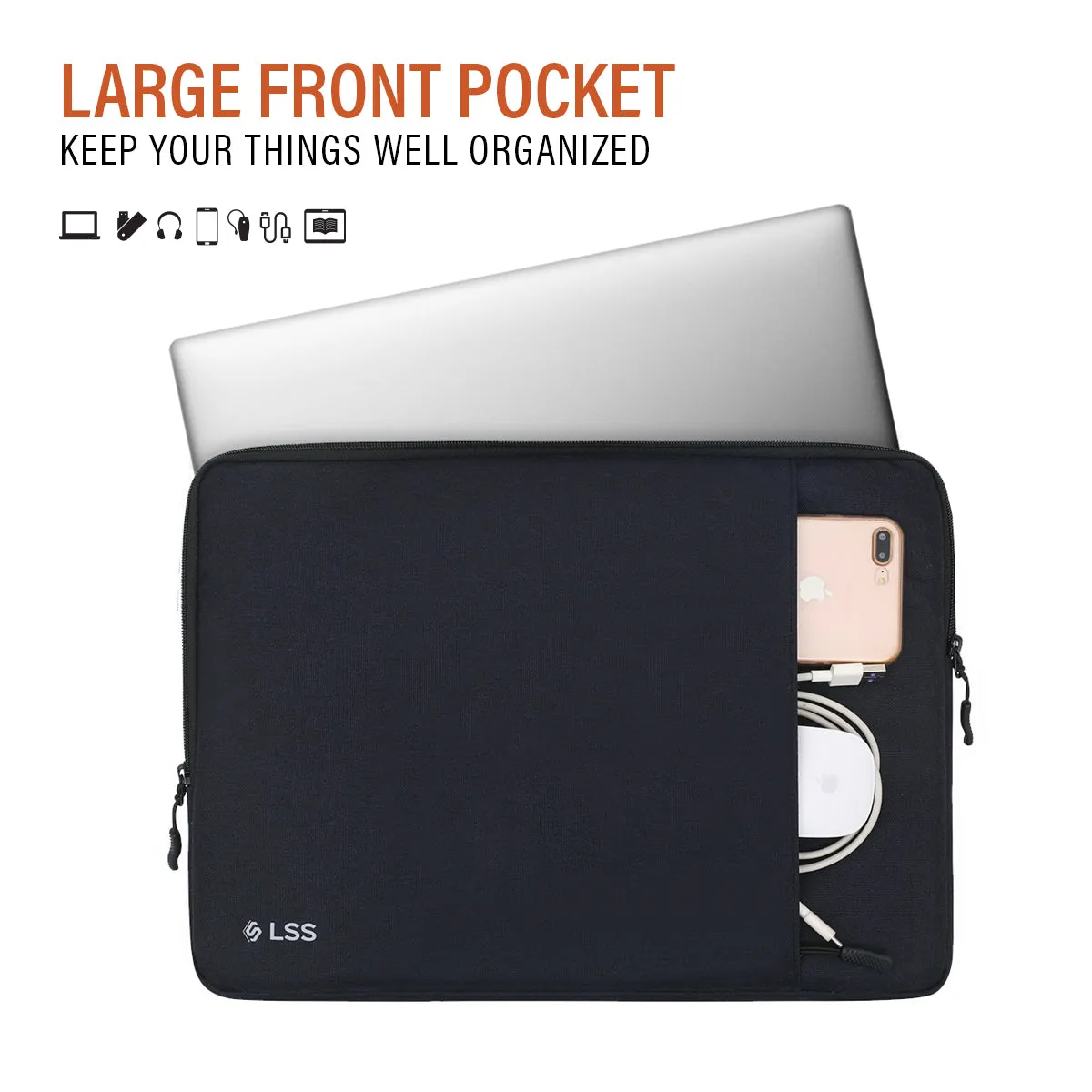 Laptop Briefcase Notebook Case Sleeve Computer Bag Shockproof Handbag w/ Pockets