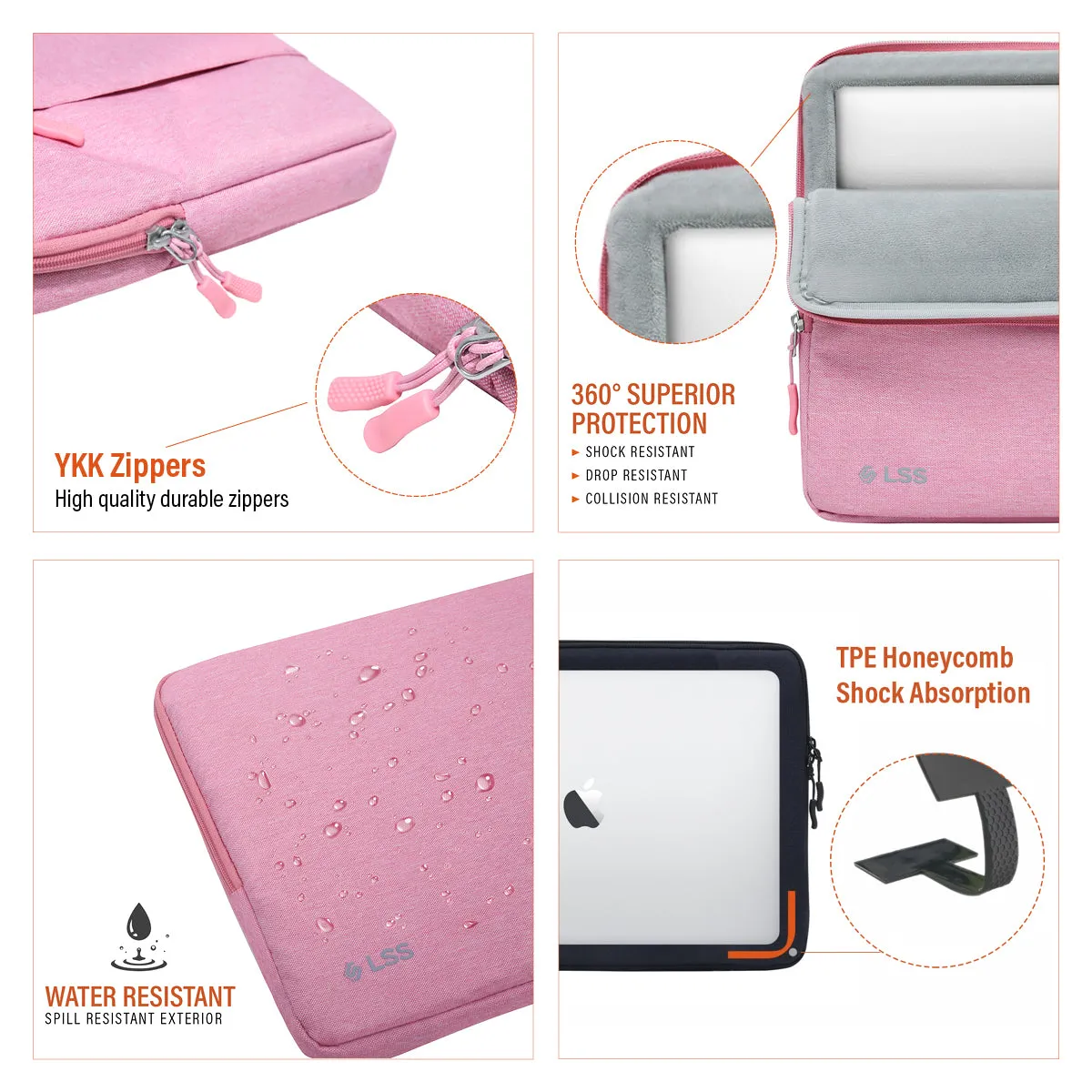 Laptop Briefcase Notebook Case Sleeve Computer Bag Shockproof Handbag w/ Pockets