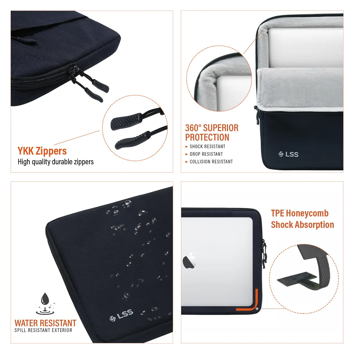 Laptop Briefcase Notebook Case Sleeve Computer Bag Shockproof Handbag w/ Pockets