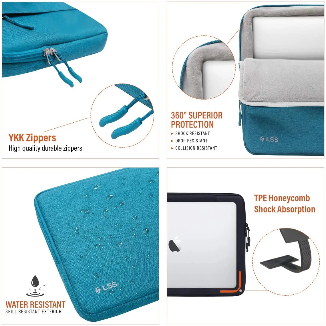 Laptop Briefcase Notebook Case Sleeve Computer Bag Shockproof Handbag w/ Pockets