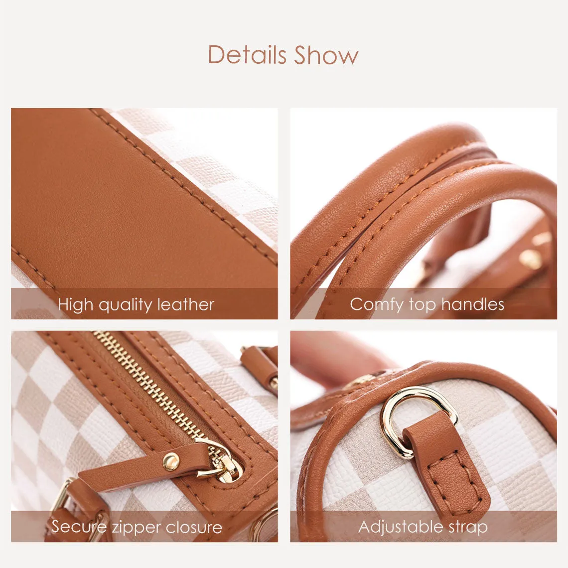 Leather Checker Boston Crossbody Bag DIY Kit