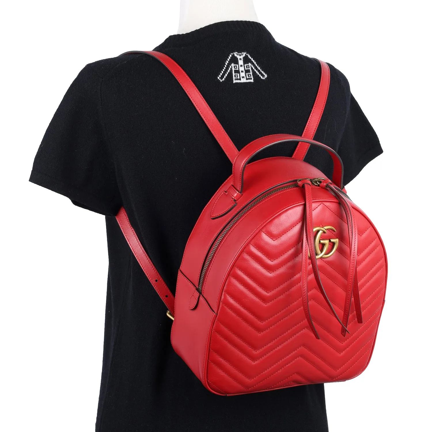 Leather GG Marmont Backpack