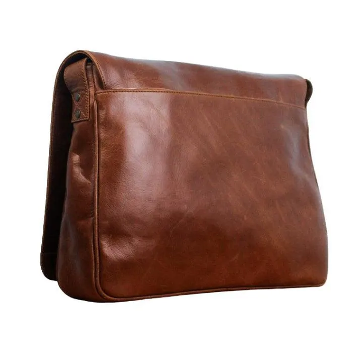 Leather Messenger Bag | Brown