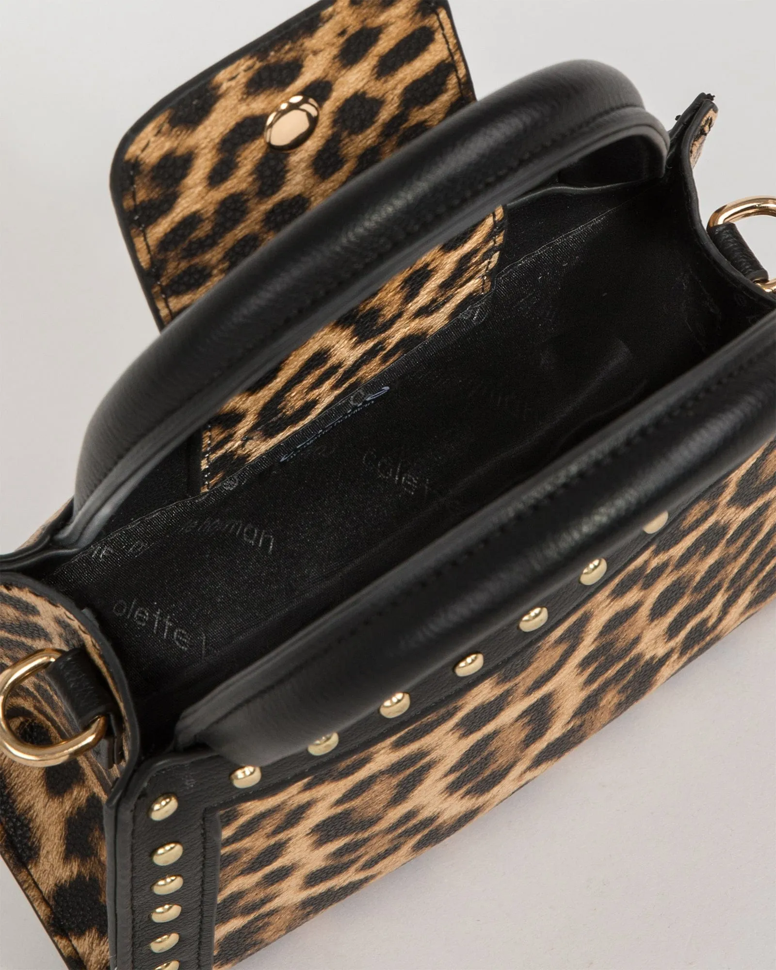 Leopard Print Philippa Mini Stud Tote Bag