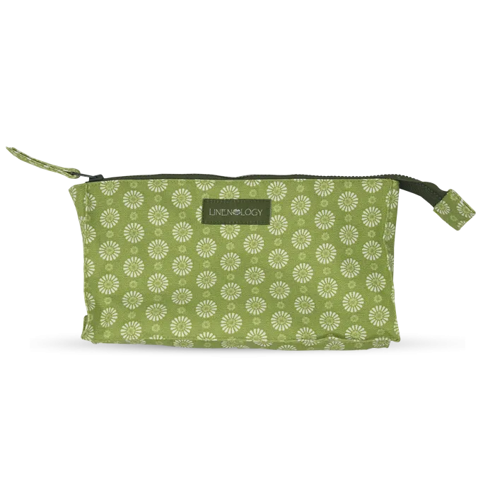 Makeup Bag Big - Geo Lime