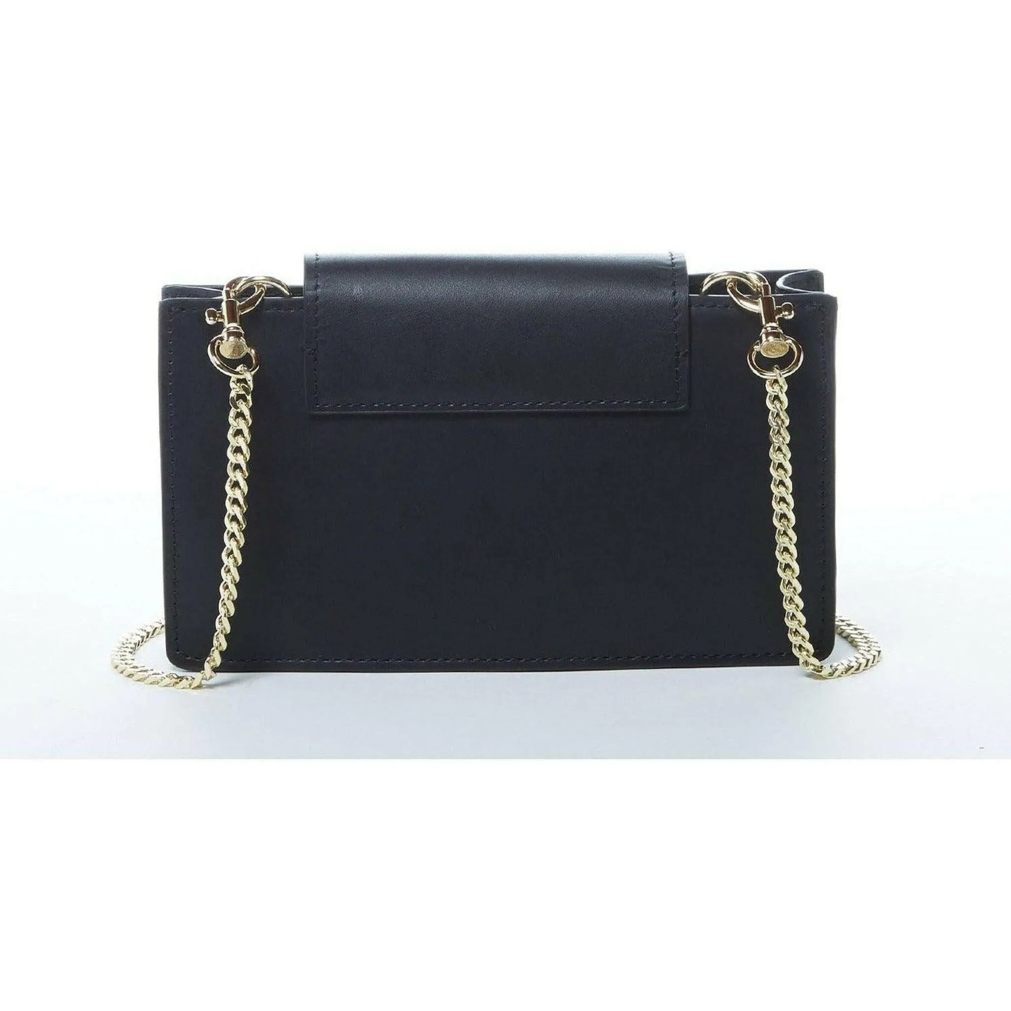 Mary Small Crossbody Leather Purse in Black Snakeskin Pattern