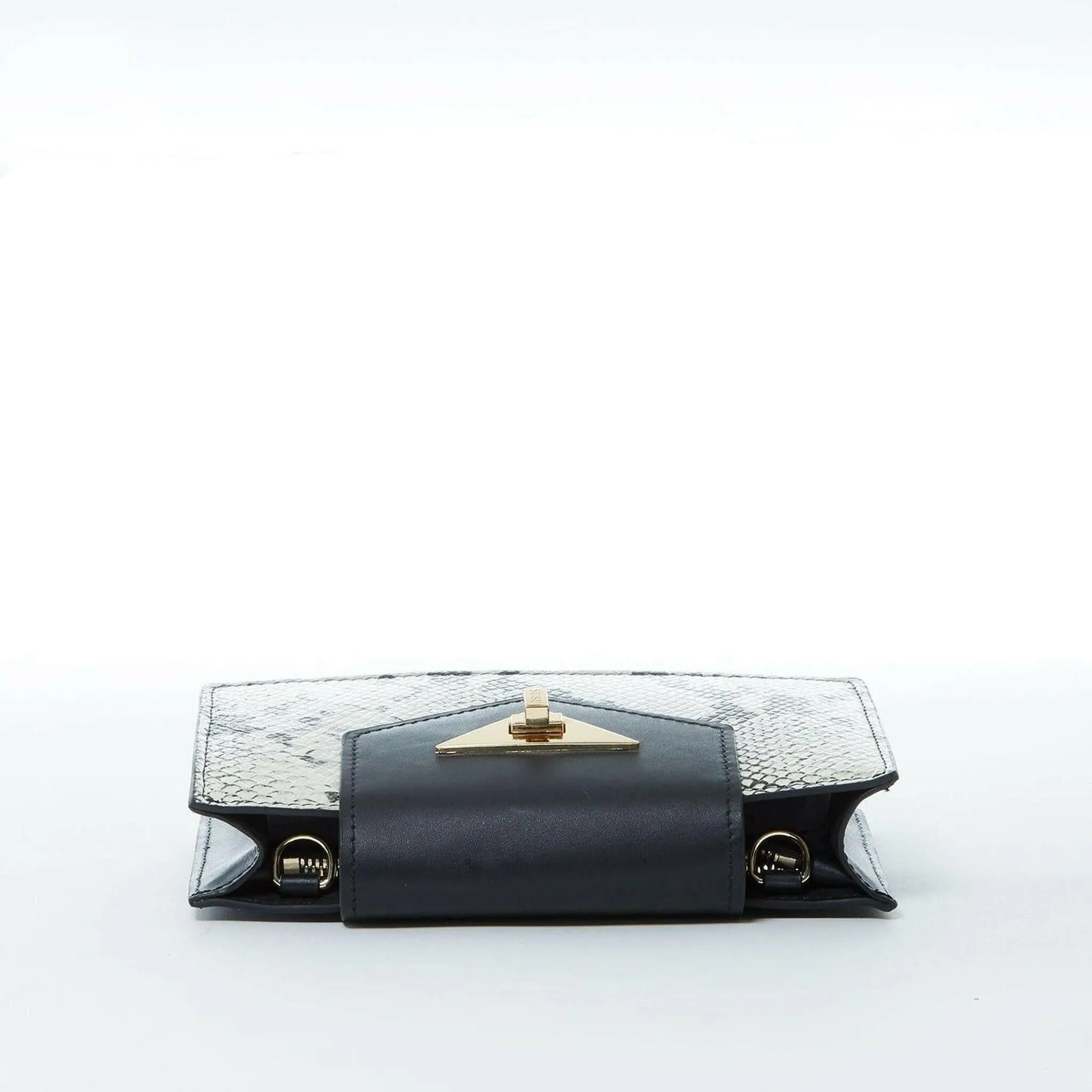 Mary Small Crossbody Leather Purse in Black Snakeskin Pattern