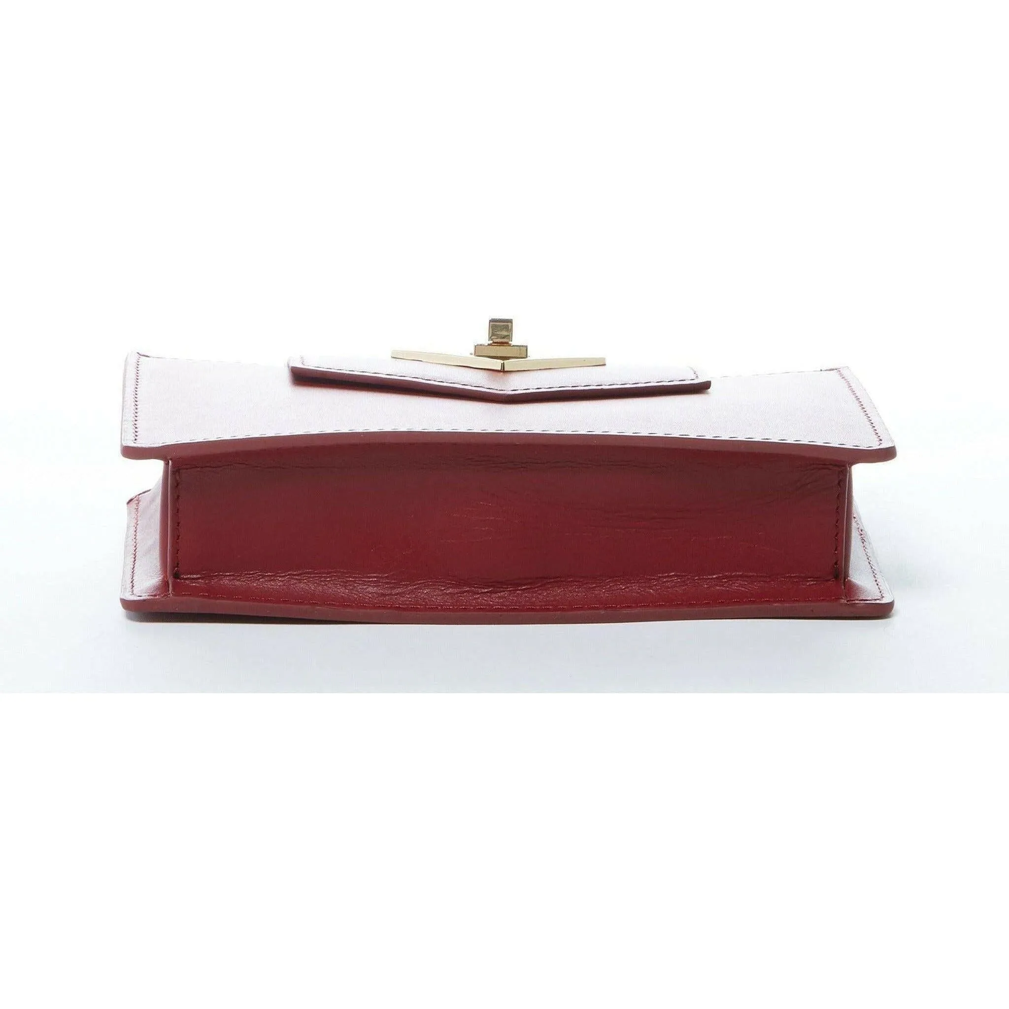 Mary Small Crossbody Leather Wristlet in Burgundy