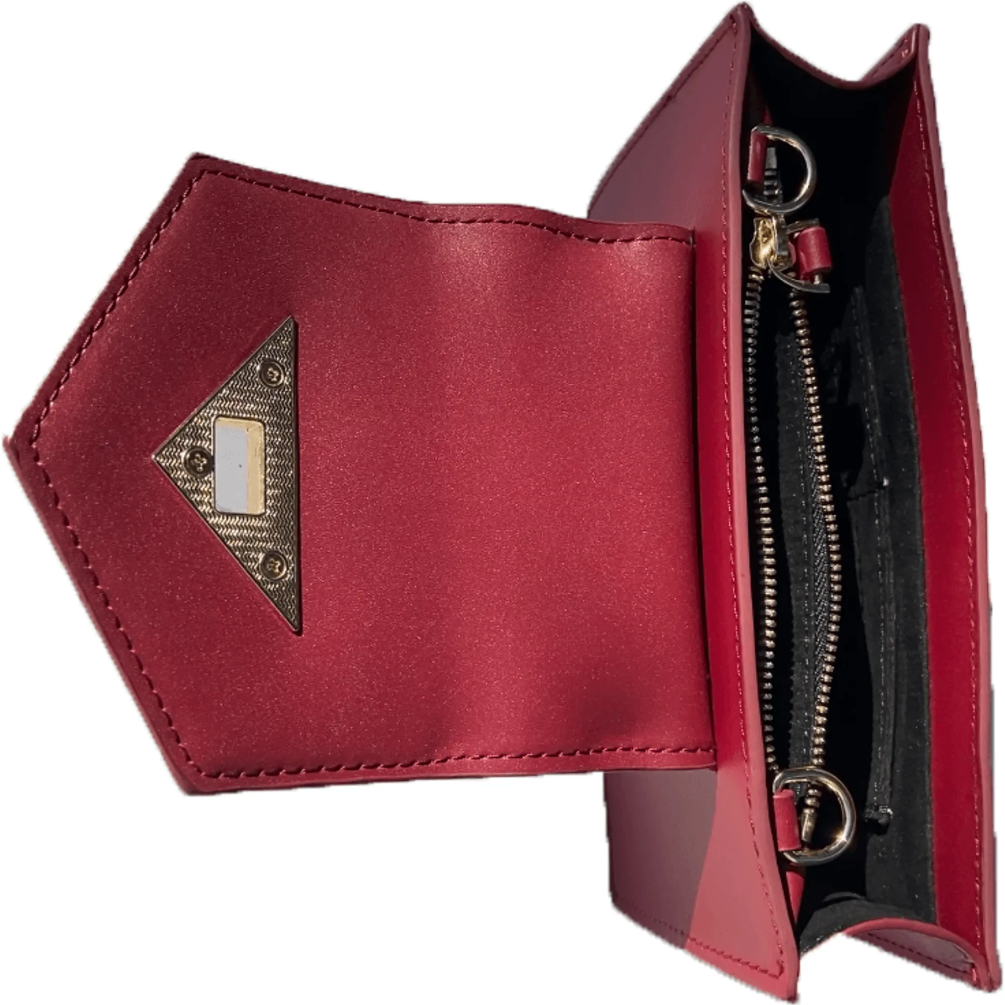 Mary Small Crossbody Leather Wristlet in Burgundy