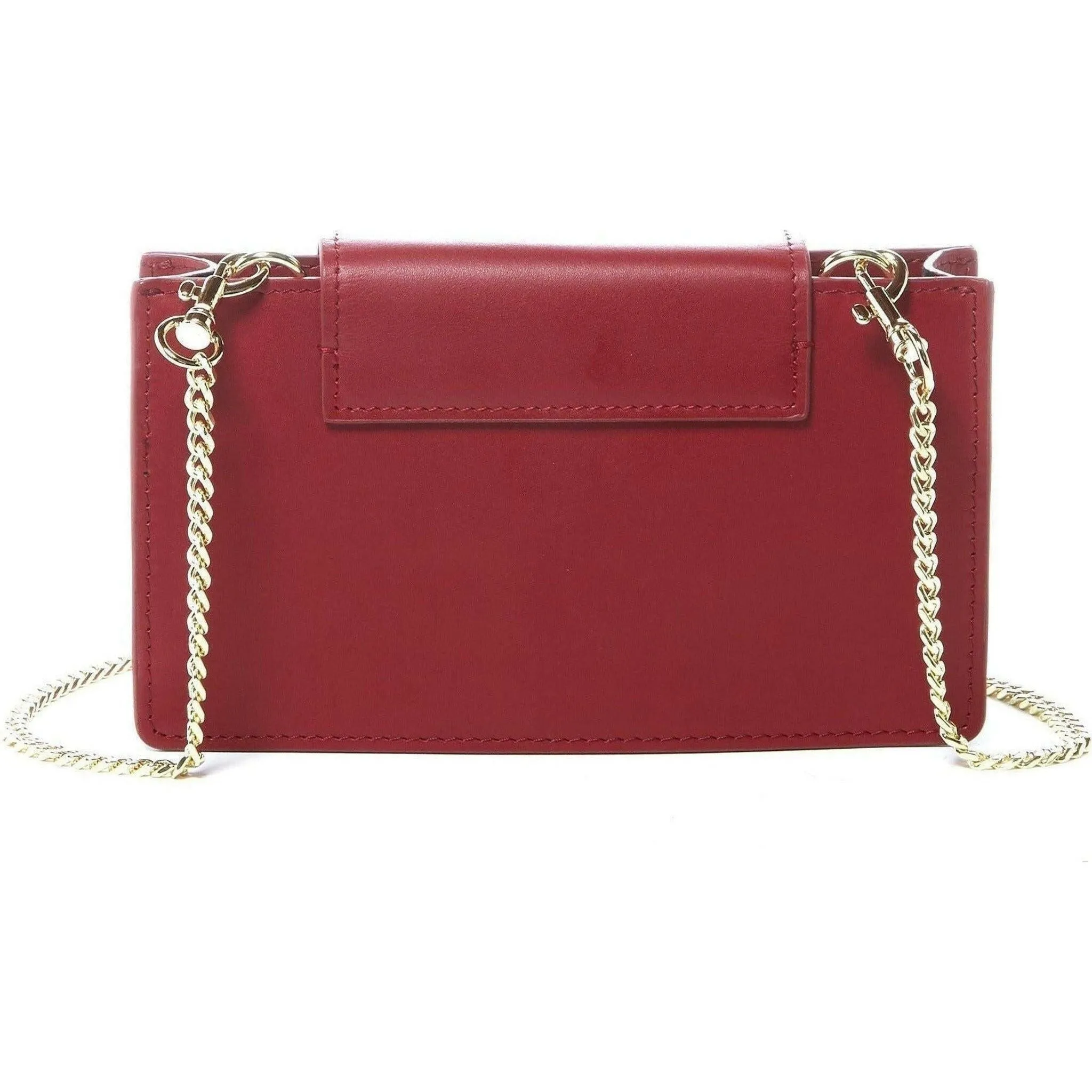 Mary Small Crossbody Leather Wristlet in Burgundy