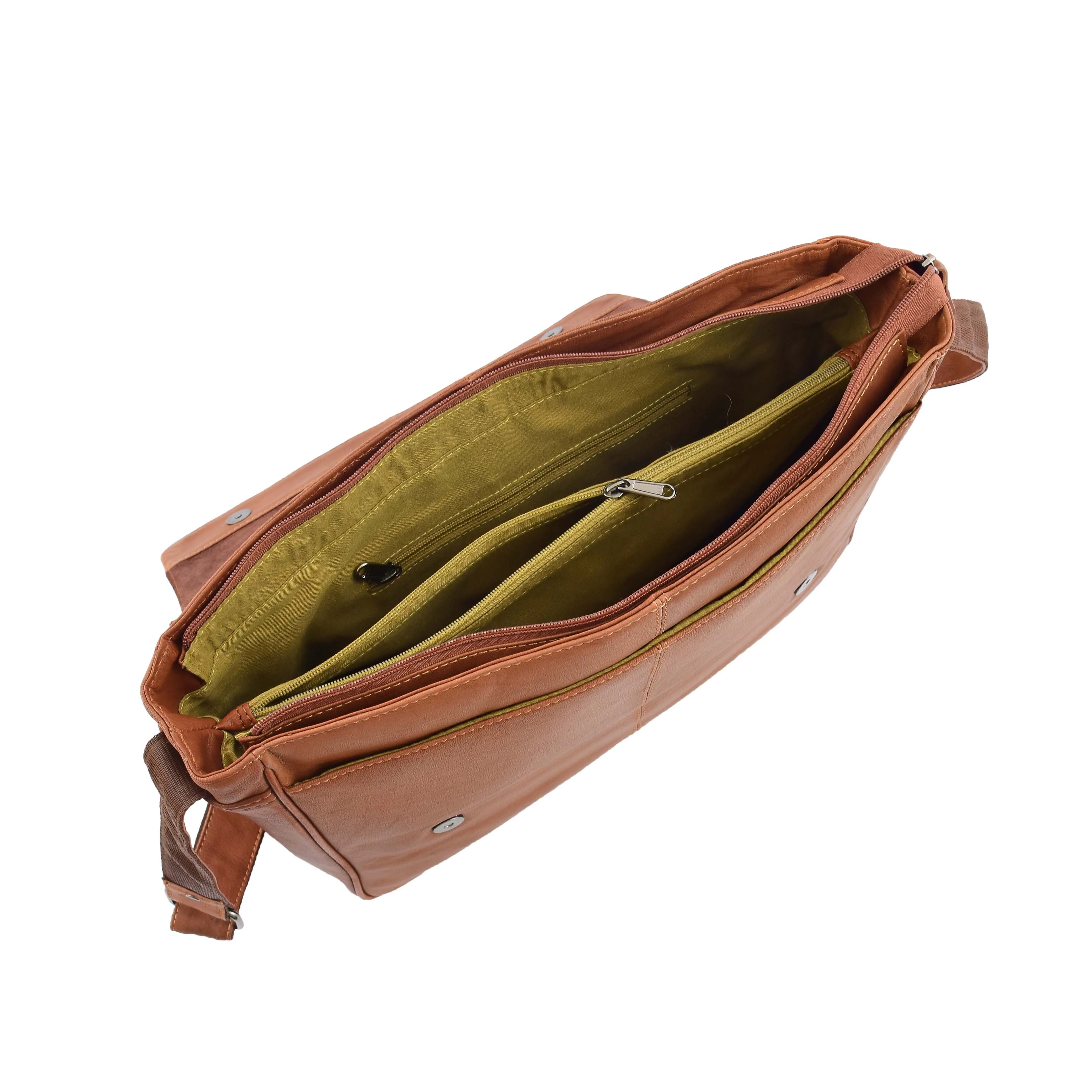 Mens Messenger Bag Real Leather Flight Shoulder Organiser Carl Tan