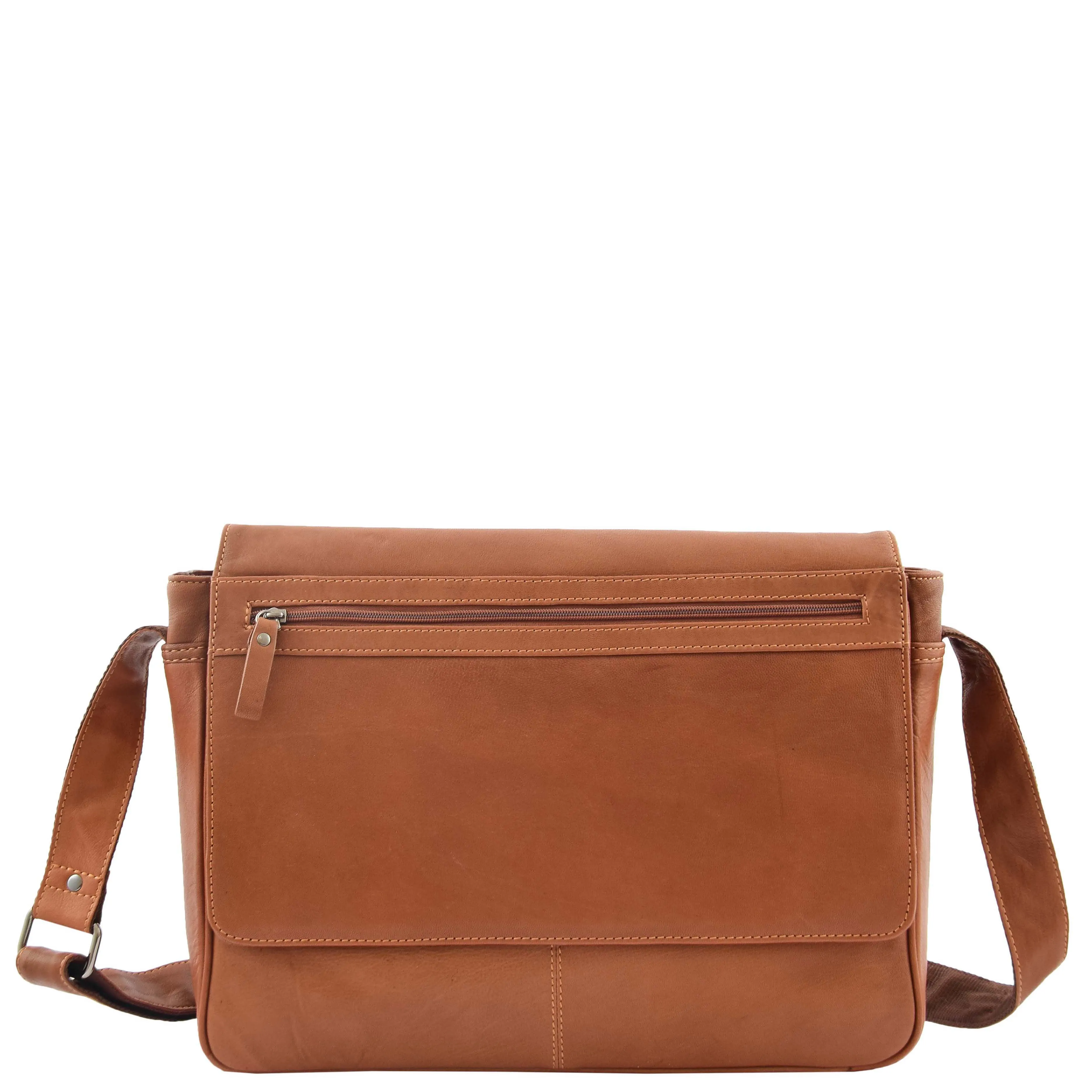 Mens Messenger Bag Real Leather Flight Shoulder Organiser Carl Tan